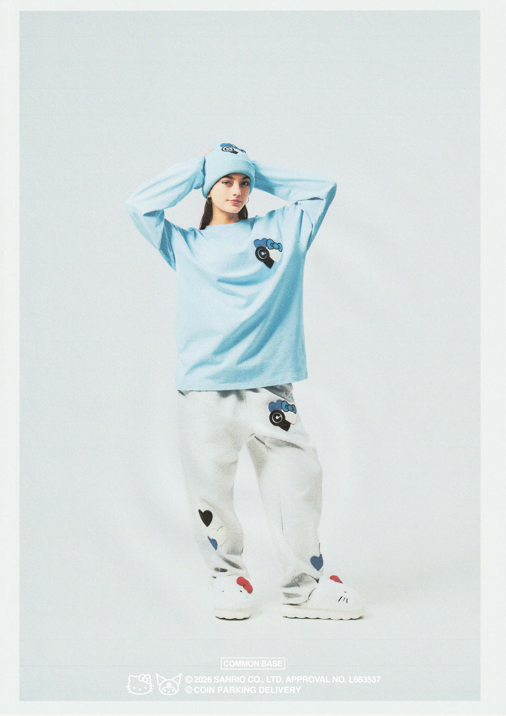 COIN PARKING DELIVERY × SANRIO CHARACTERS  PATCHWORK L/S TEE CPDSC-KT12 LIGHT BLUE