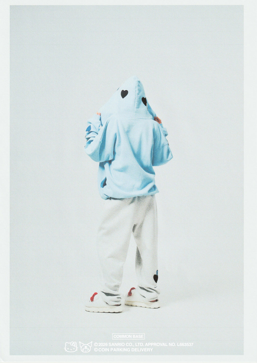 【予約商品｜5月上旬お届け予定】COIN PARKING DELIVERY × SANRIO CHARACTERS PATCHWORK SWEAT PANTS CPDSC-KT15 LIGHT HEATHER GREY