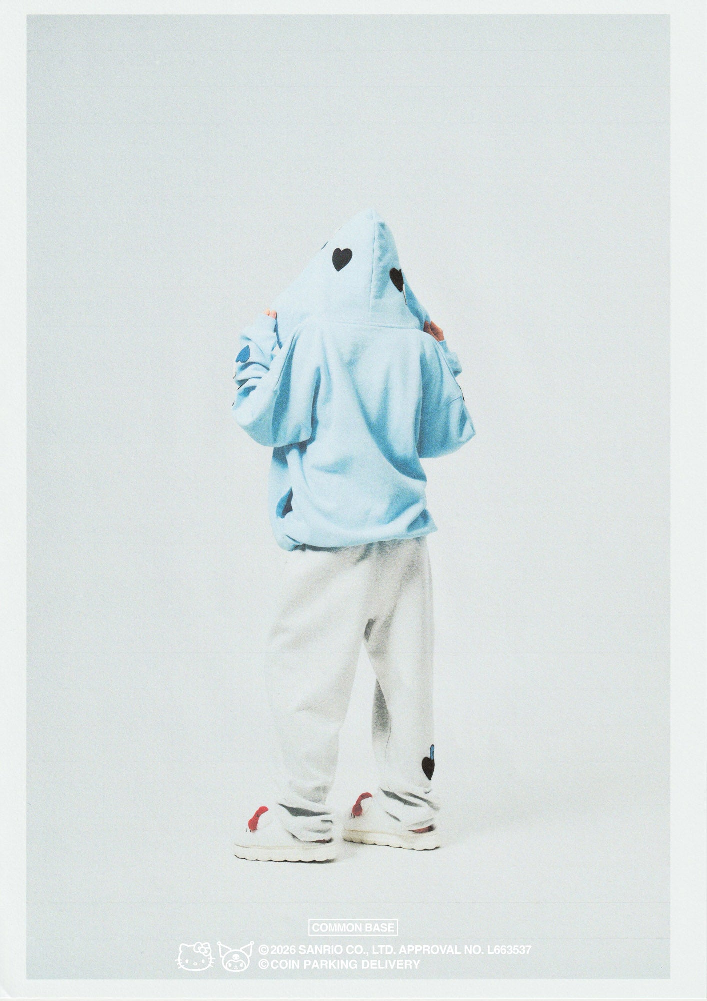 【予約商品｜5月上旬お届け予定】COIN PARKING DELIVERY × SANRIO CHARACTERS PATCHWORK SWEAT PANTS CPDSC-KT15 LIGHT HEATHER GREY