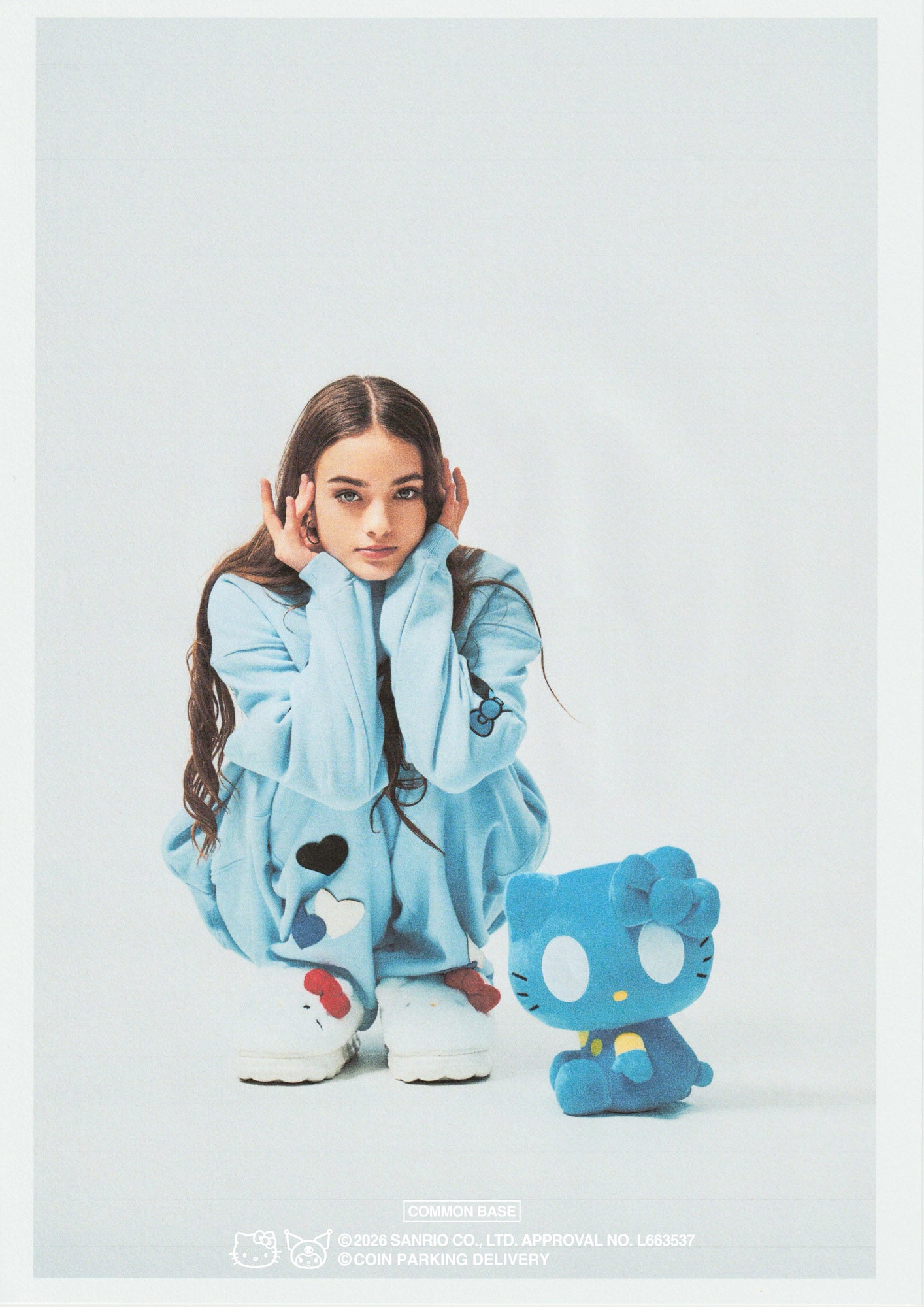 [On sale from 8:00 PM on January 31st] COIN PARKING DELIVERY × SANRIO CHARACTERS PATCHWORK SWEATSHIRT CPDSC-KT14 LIGHT BLUE