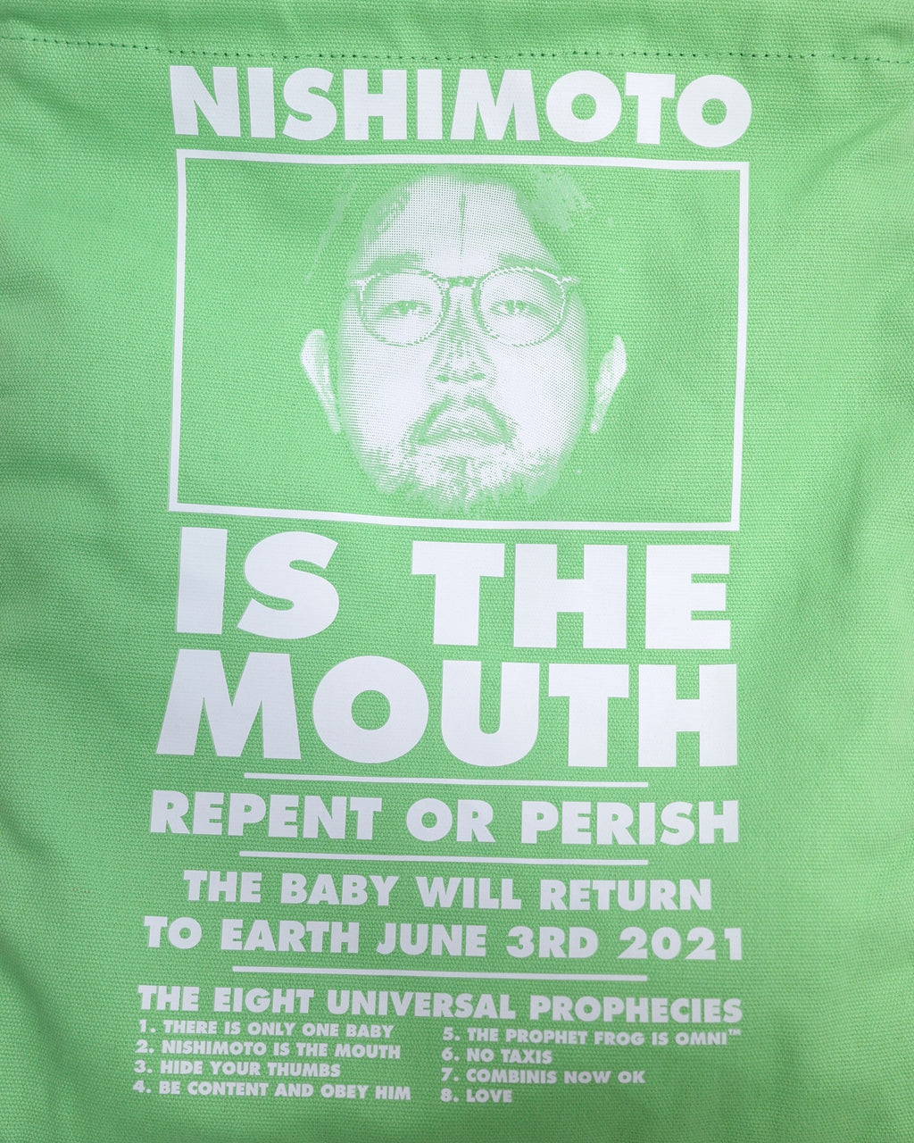 NISHIMOTO IS THE MOUTH BIG DRAWSTRING BAG NIM-G27 GREEN