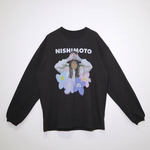 [Scheduled for delivery in mid-August] NISHIMOTO IS THE MOUTH FLOWER L/S TEE NIM-C32 BLACK