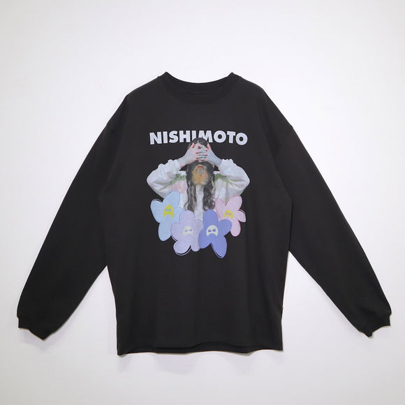 【8月中旬お届け予定】NISHIMOTO IS THE MOUTH FLOWER L/S TEE NIM-C32 BLACK