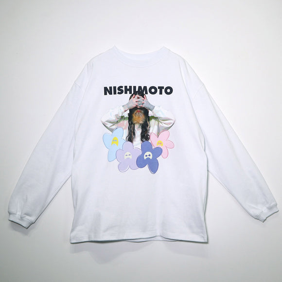 【8月中旬お届け予定】NISHIMOTO IS THE MOUTH FLOWER L/S TEE NIM-C32 WHITE