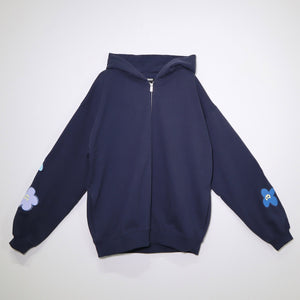 [Scheduled for delivery in mid-August] NISHIMOTO IS THE MOUTH FLOWER ZIP SWEAT HOODIE NIM-C57 NAVY