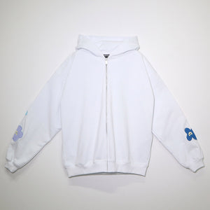 [Scheduled for delivery in mid-August] NISHIMOTO IS THE MOUTH FLOWER ZIP SWEAT HOODIE NIM-C57 WHITE