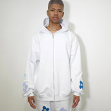 [Scheduled for delivery in mid-August] NISHIMOTO IS THE MOUTH FLOWER ZIP SWEAT HOODIE NIM-C57 WHITE