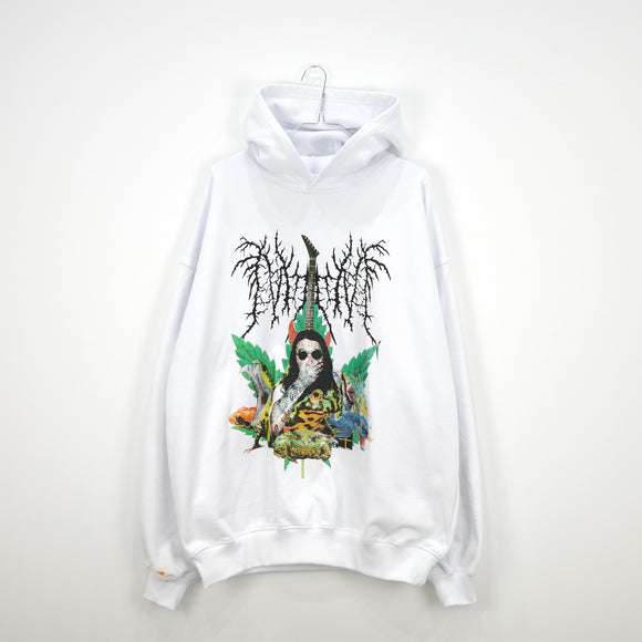 [Reserved product/Delivery in late August to early September] NISHIMOTO IS THE MOUTH METAL COLLAGE SWEAT HOODIE NIM-D23 WHITE