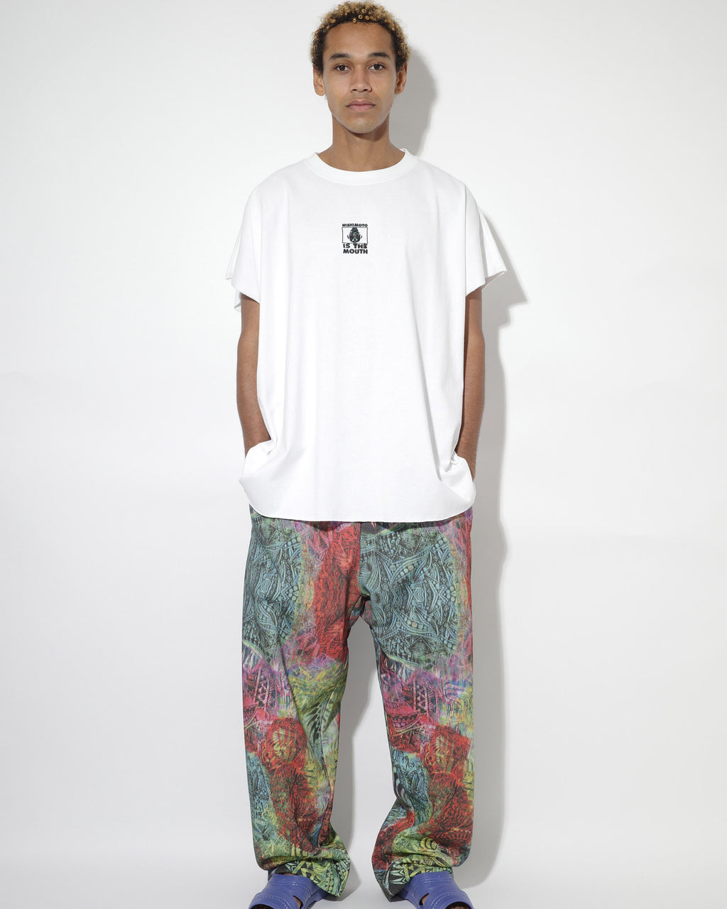 NISHIMOTO IS THE MOUTH WIDE N/S TEE NIM-EWD00 WHITE