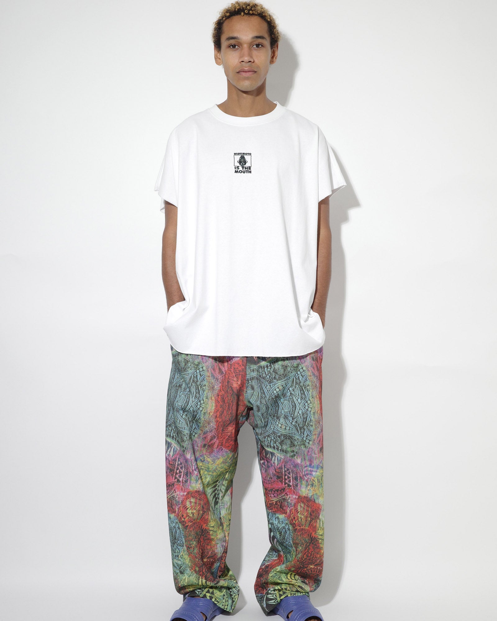 NISHIMOTO IS THE MOUTH WIDE N/S TEE NIM-EWD00 WHITE