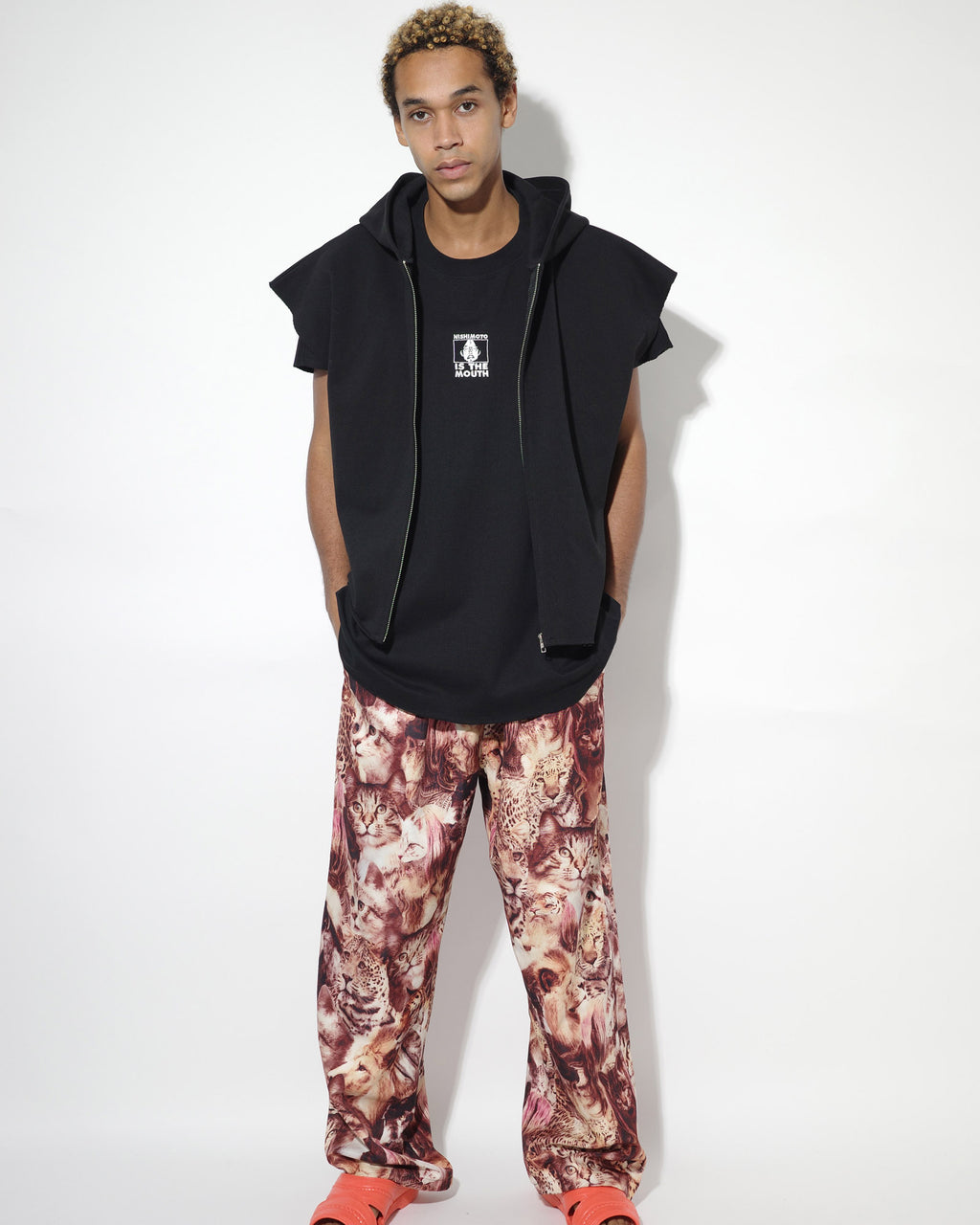 NISHIMOTO IS THE MOUTH WIDE ZIP N/S SWEAT HOODIE NIM-EWD10 BLACK