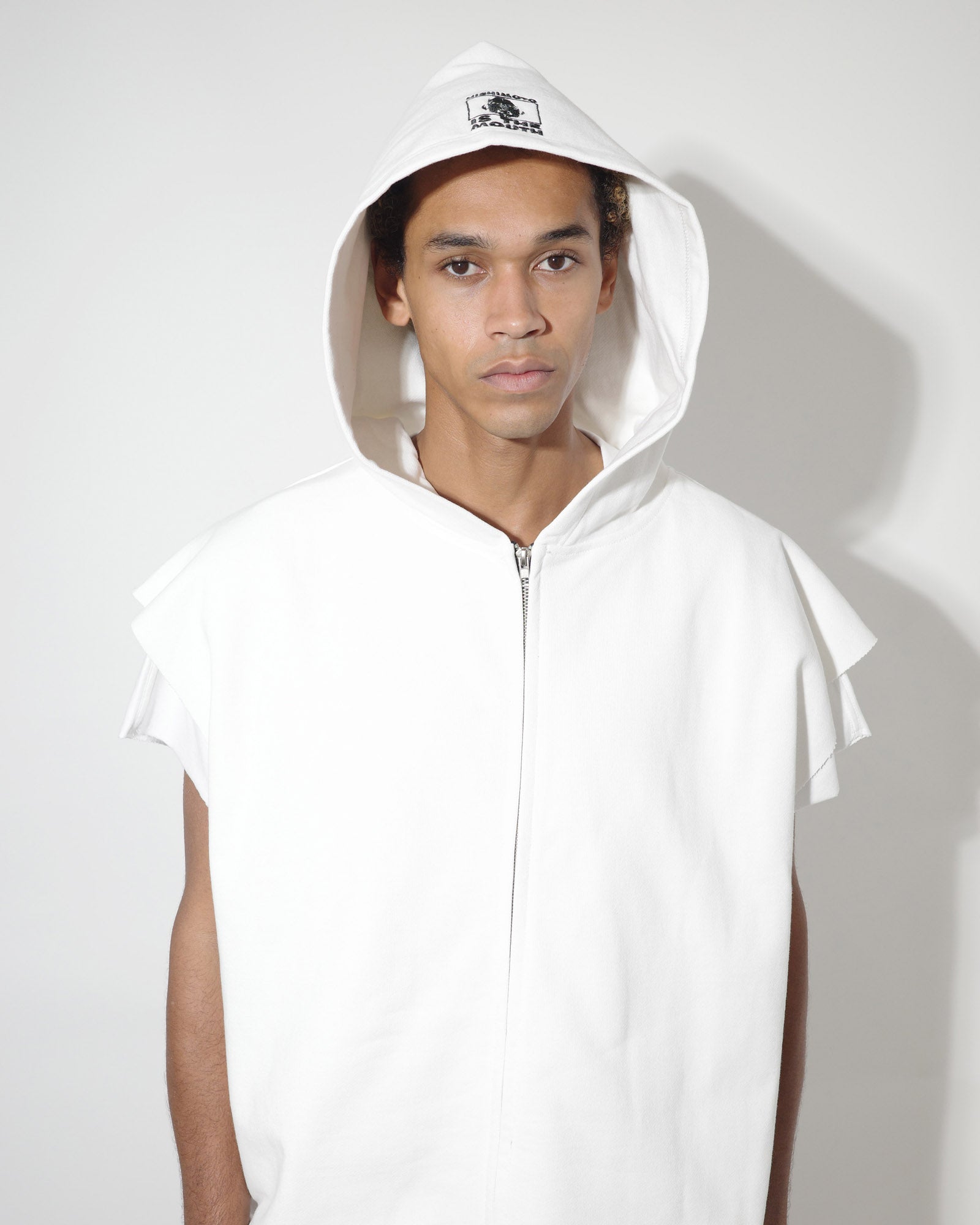 NISHIMOTO IS THE MOUTH WIDE ZIP N/S SWEAT HOODIE NIM-EWD10 WHITE