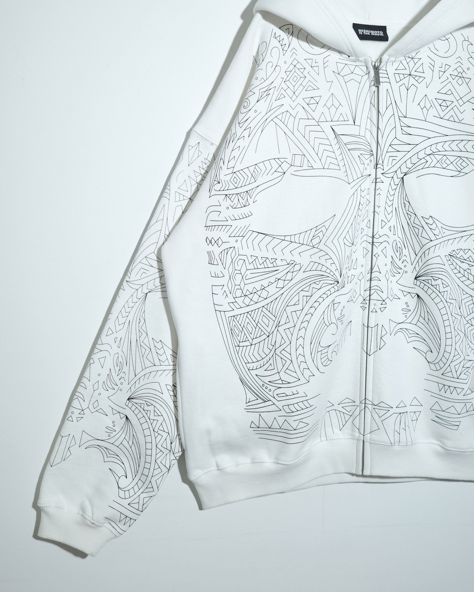 NISHIMOTO IS THE MOUTH  ZIP SWEAT HOODIE NIM-H67 WHITE