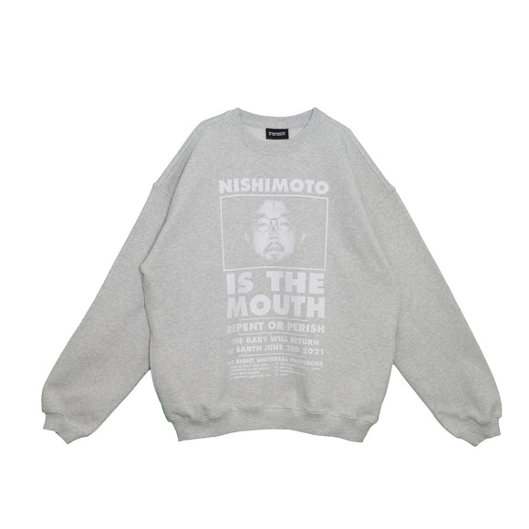 NISHIMOTO IS THE MOUTH SWEATSHIRT NIM-L14CM LIGHT HEATHER GRAY