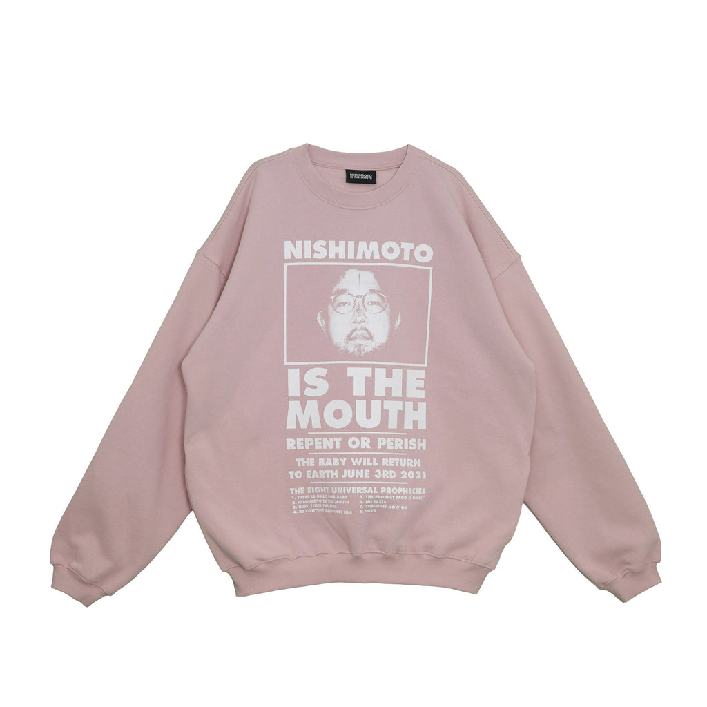 NISHIMOTO IS THE MOUTH SWEATSHIRT NIM-L14CM SMOKE PINK