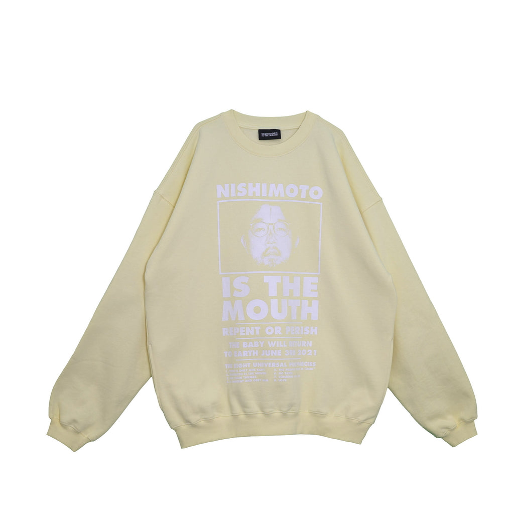 NISHIMOTO IS THE MOUTH SWEATSHIRT NIM-L14CM LIGHT YELLOW