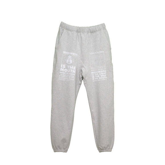 NISHIMOTO IS THE MOUTH SWEAT PANTS NIM-L15CM LIGHT HEATHER GRAY