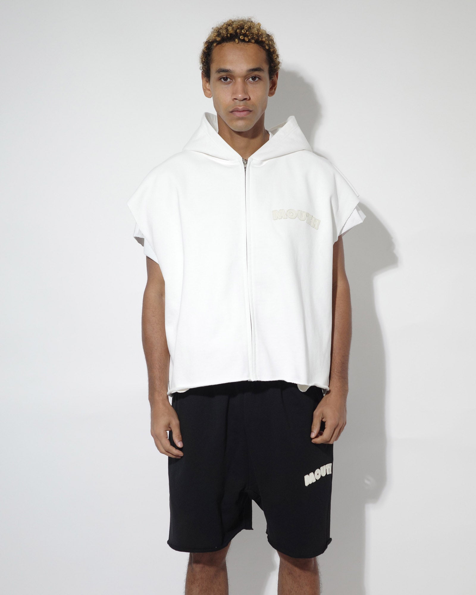 NISHIMOTO IS THE MOUTH WIDE ZIP N/S SWEAT HOODIE NIM-SPWD10W WHITE