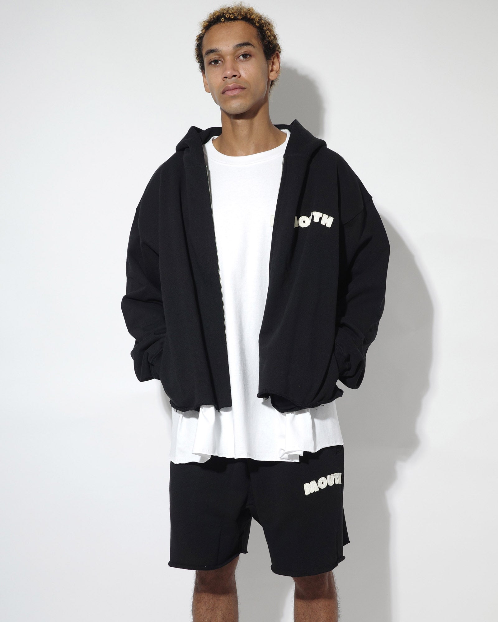 NISHIMOTO IS THE MOUTH WIDE ZIP SWEAT HOODIE NIM-SPWD11W BLACK