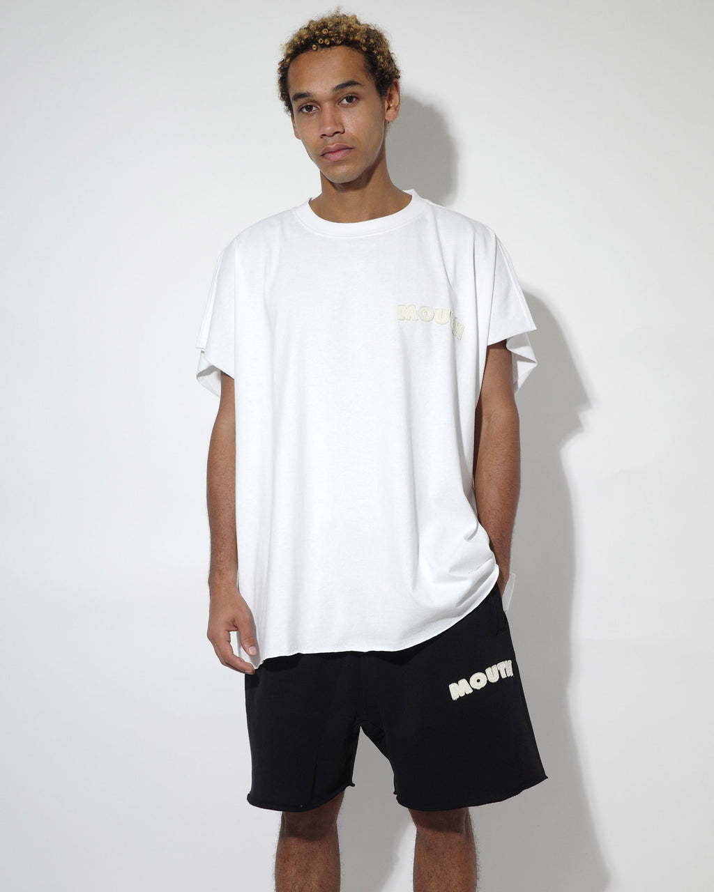 NISHIMOTO IS THE MOUTH WIDE SWEAT SHORTS NIM-SPWD12W BLACK