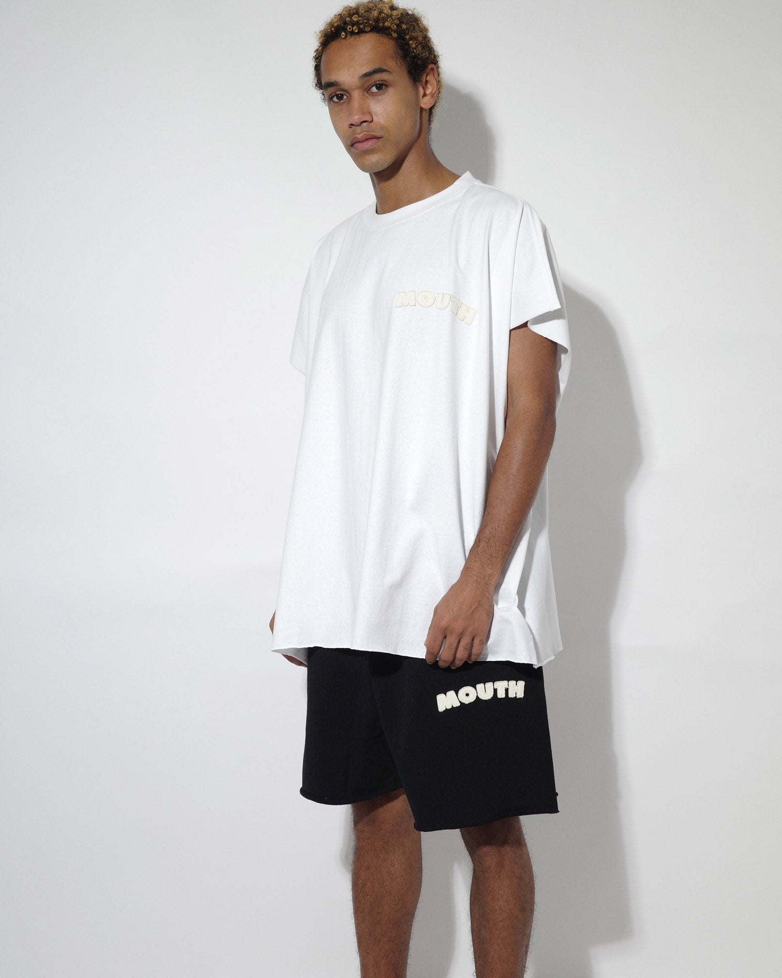NISHIMOTO IS THE MOUTH WIDE SWEAT SHORTS NIM-SPWD12W BLACK