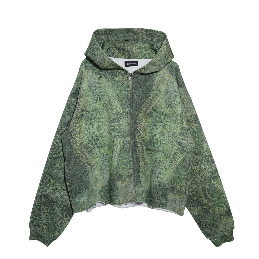 NISHIMOTO IS THE MOUTH WIDE ZIP SWEAT HOODIE NIM-TWD11 GREEN CAMO