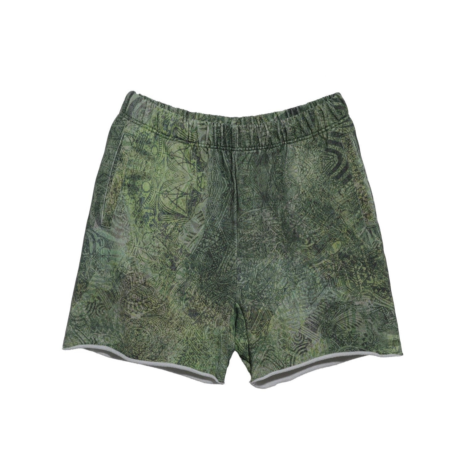 NISHIMOTO IS THE MOUTH  WIDE SWEAT SHORTS NIM-TWD12 GREEN CAMO