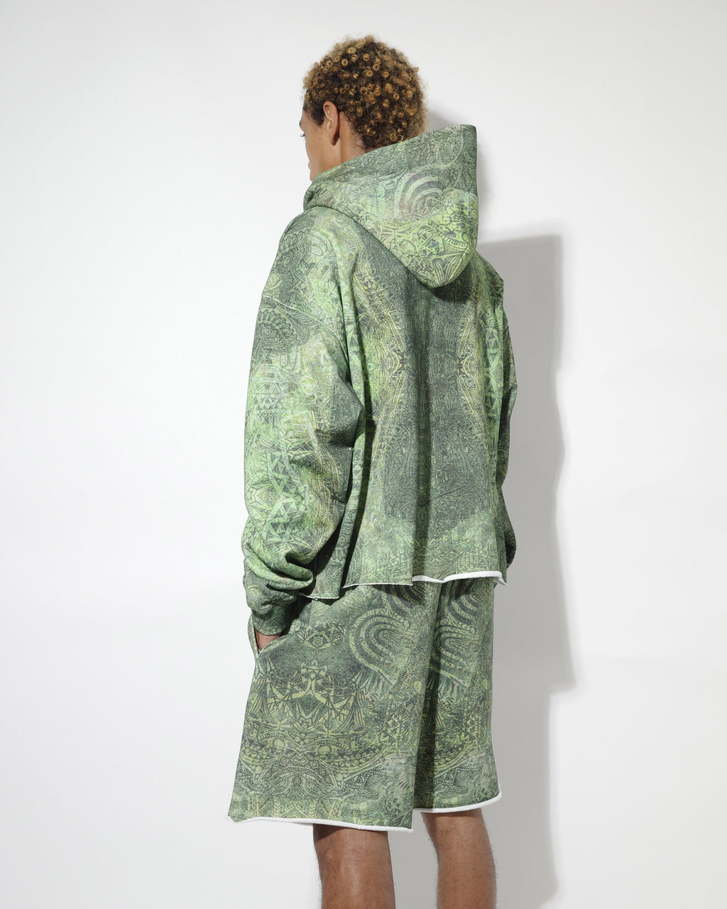 NISHIMOTO IS THE MOUTH  WIDE SWEAT SHORTS NIM-TWD12 GREEN CAMO