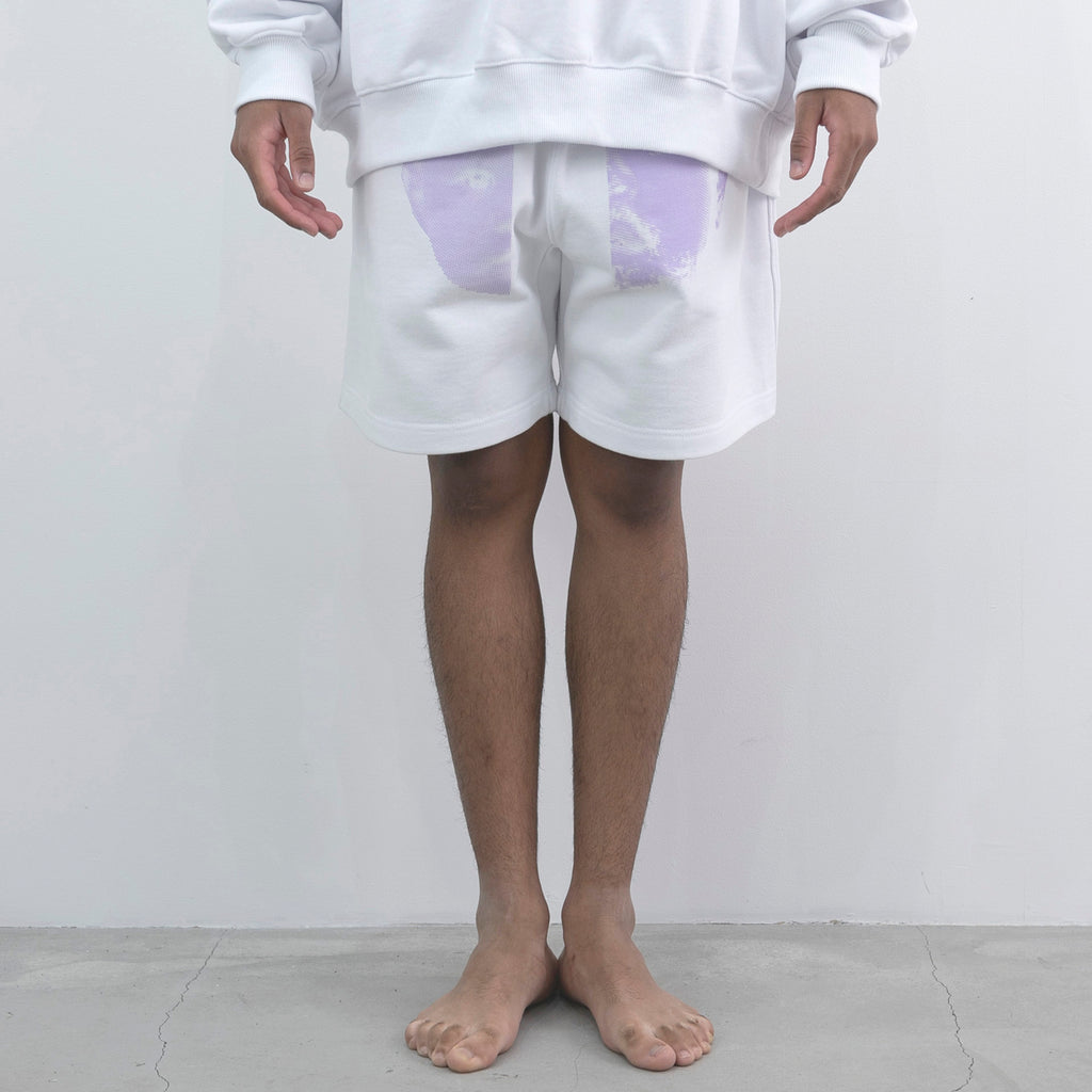NISHIMOTO IS THE MOUTH 2 FACE SWEAT SHORTS NIM-W06 WHITE