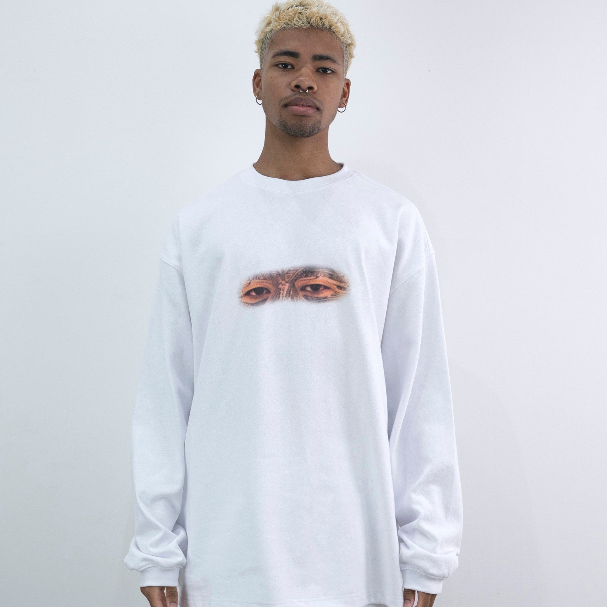 NISHIMOTO IS THE MOUTH EYES L/S TEE NIM-W32 WHITE