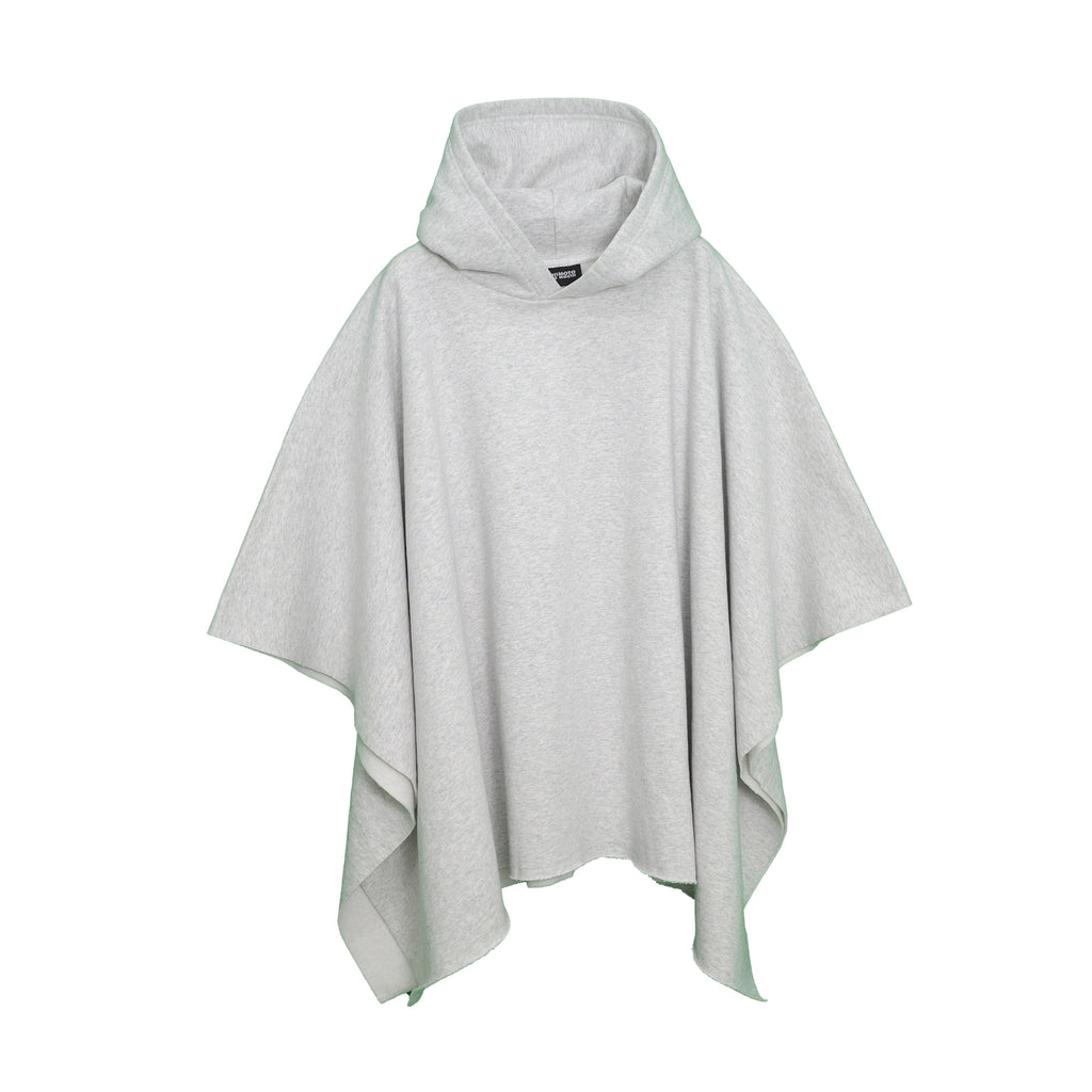 NISHIMOTO IS THE MOUTH WIDE SWEAT PONCHO NIM-WD09 LIGHT HEATHER GREY
