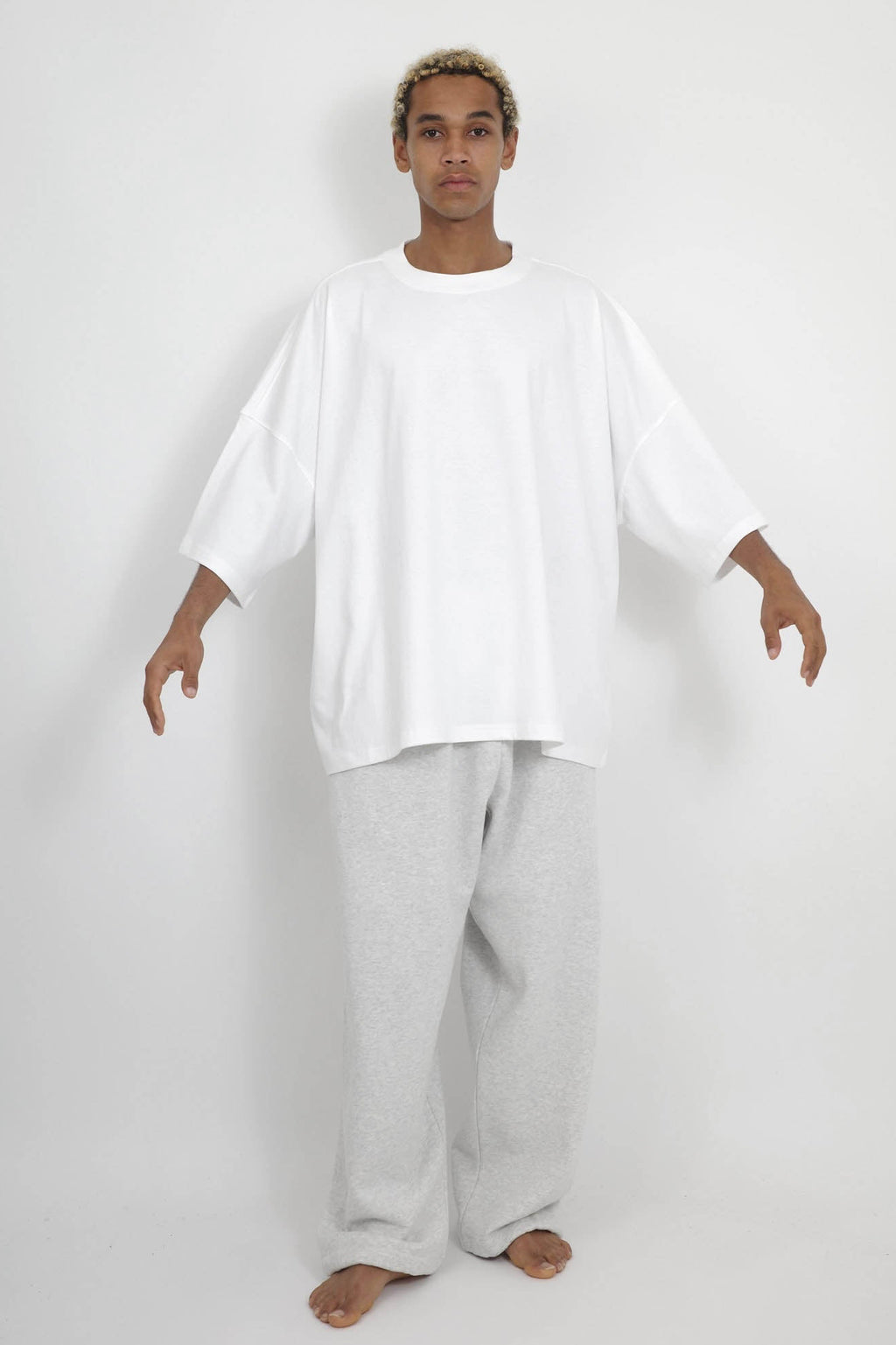 NISHIMOTO IS THE MOUTH WIDE SWEAT PANTS NIM-WD08 LIGHT HEATHER GREY