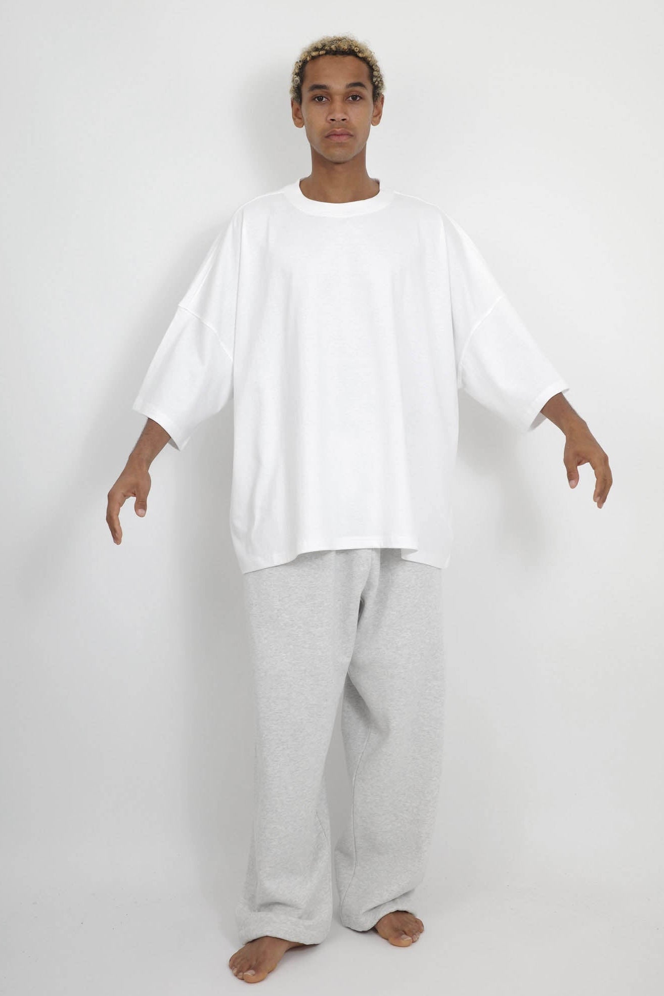 NISHIMOTO IS THE MOUTH WIDE SWEAT PANTS NIM-WD08 LIGHT HEATHER GRAY