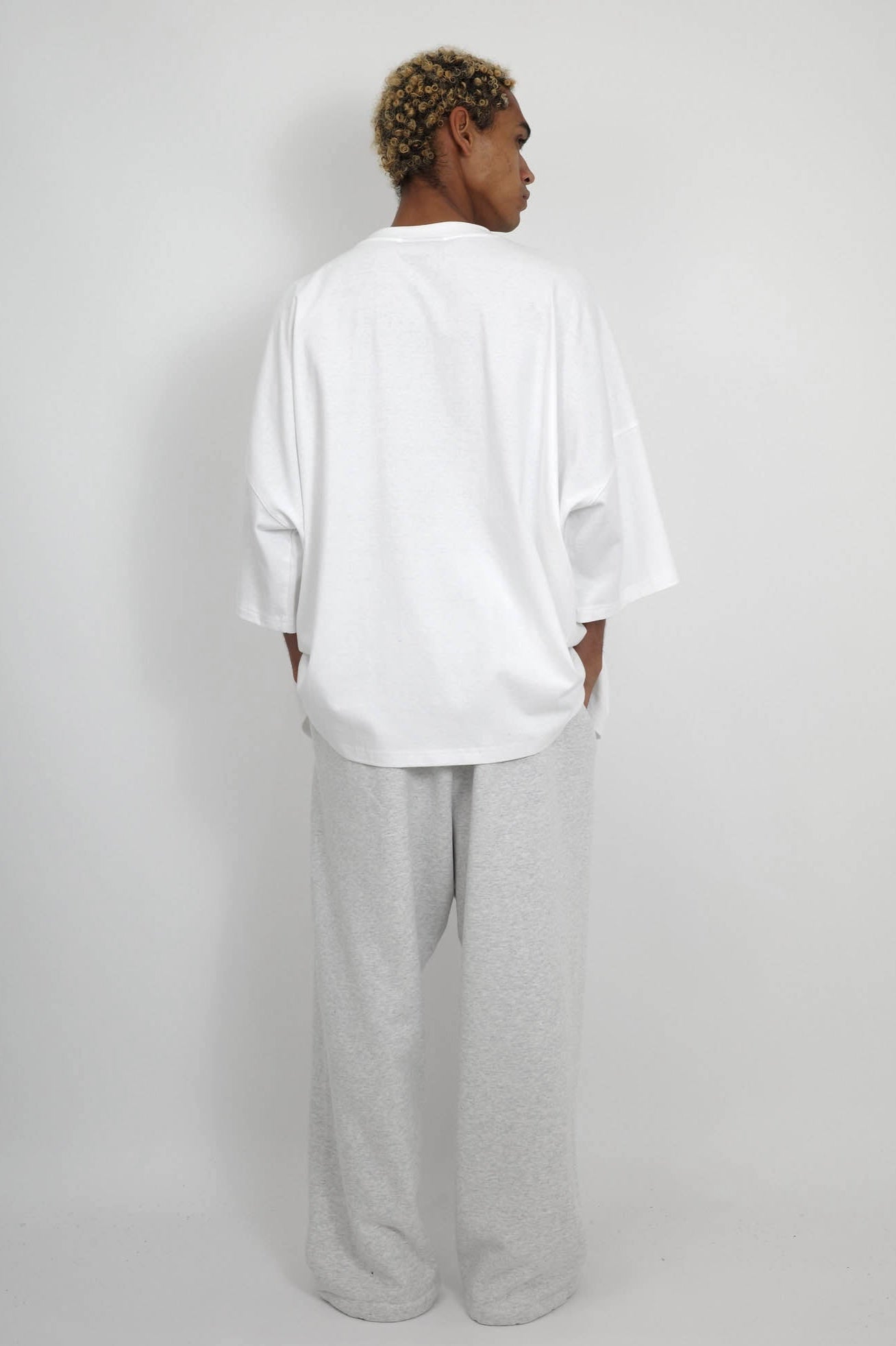 NISHIMOTO IS THE MOUTH WIDE SWEAT PANTS NIM-WD08 LIGHT HEATHER GREY