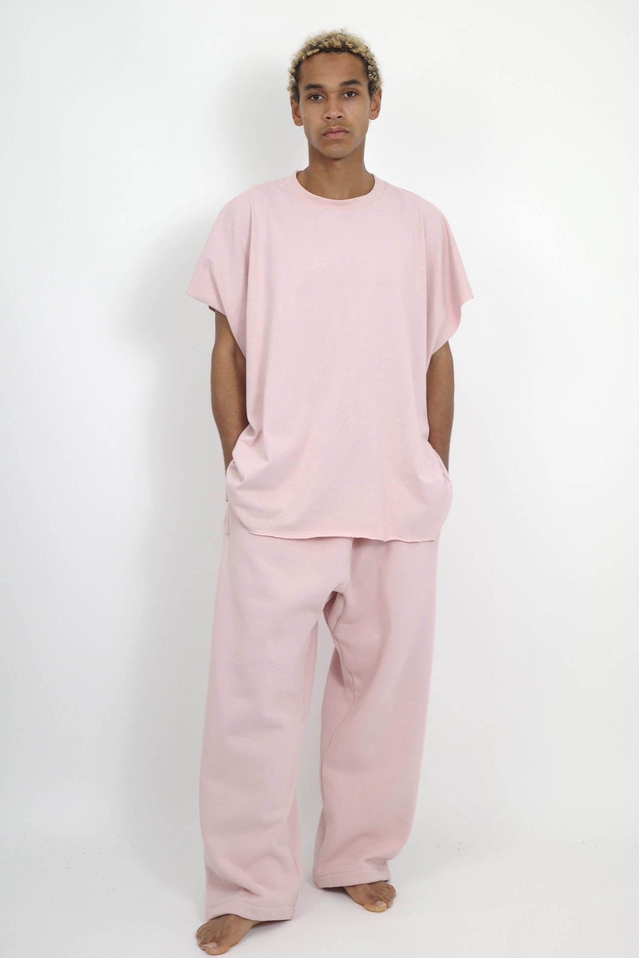NISHIMOTO IS THE MOUTH WIDE SWEAT PANTS NIM-WD08 SMOKE PINK