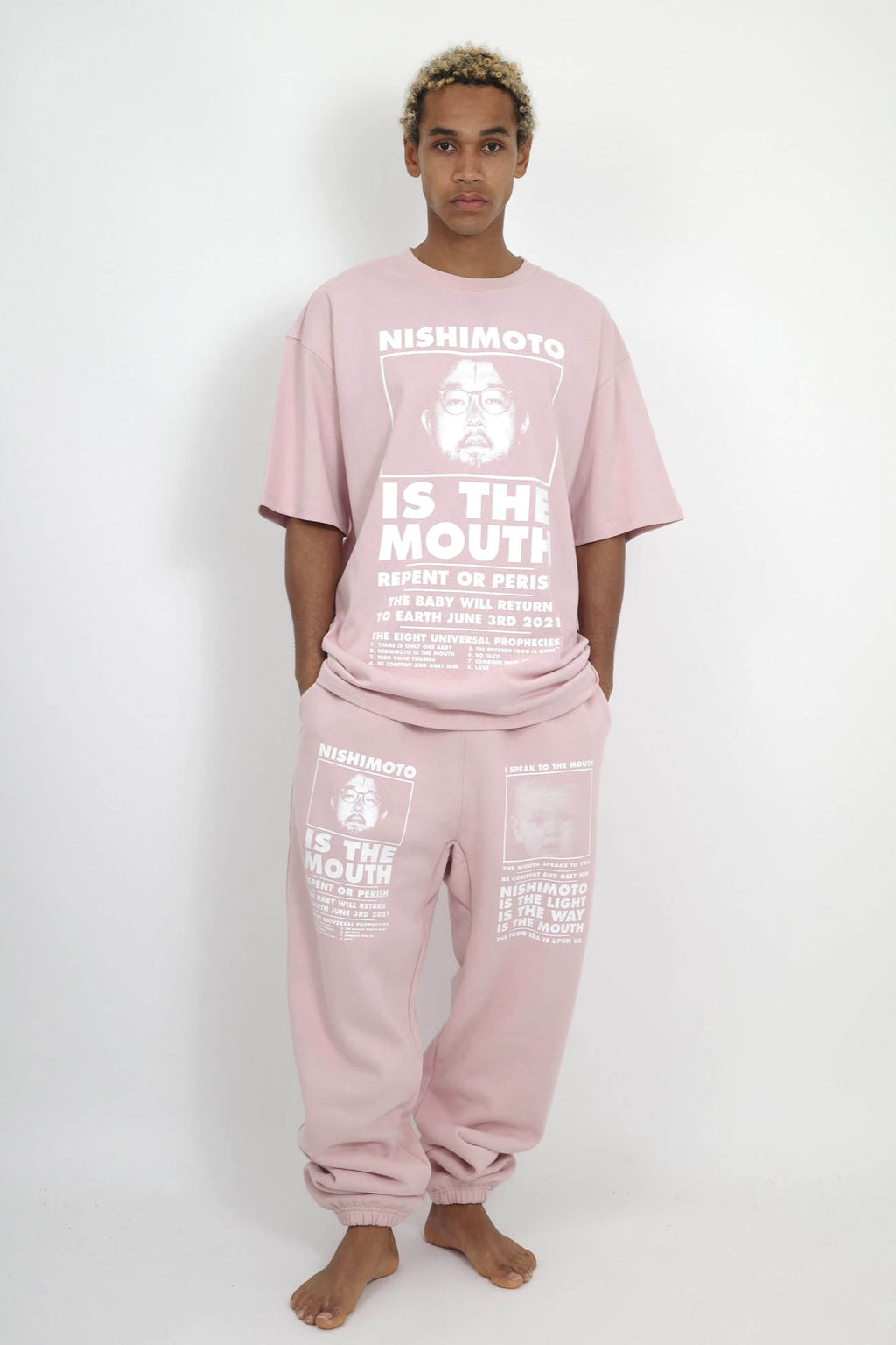 NISHIMOTO IS THE MOUTH SWEAT PANTS NIM-L15CM SMOKE PINK
