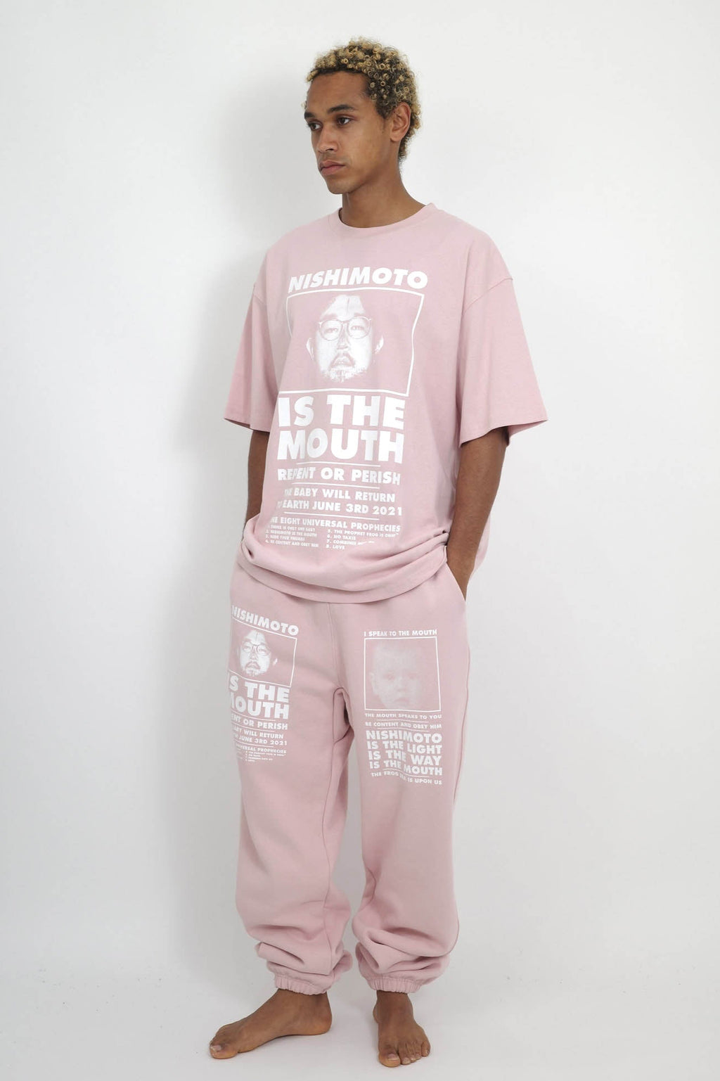 NISHIMOTO IS THE MOUTH SWEAT PANTS NIM-L15CM SMOKE PINK