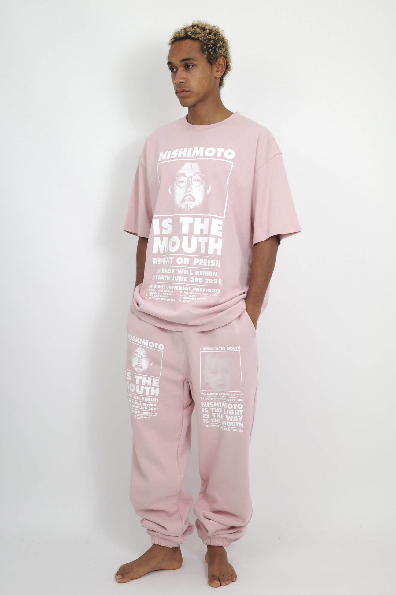 NISHIMOTO IS THE MOUTH S/S TEE NIM-L11CM SMOKE PINK