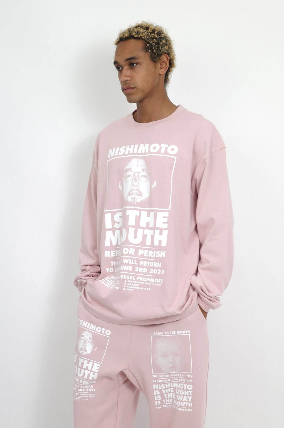 NISHIMOTO IS THE MOUTH L/S TEE NIM-L12CM SMOKE PINK