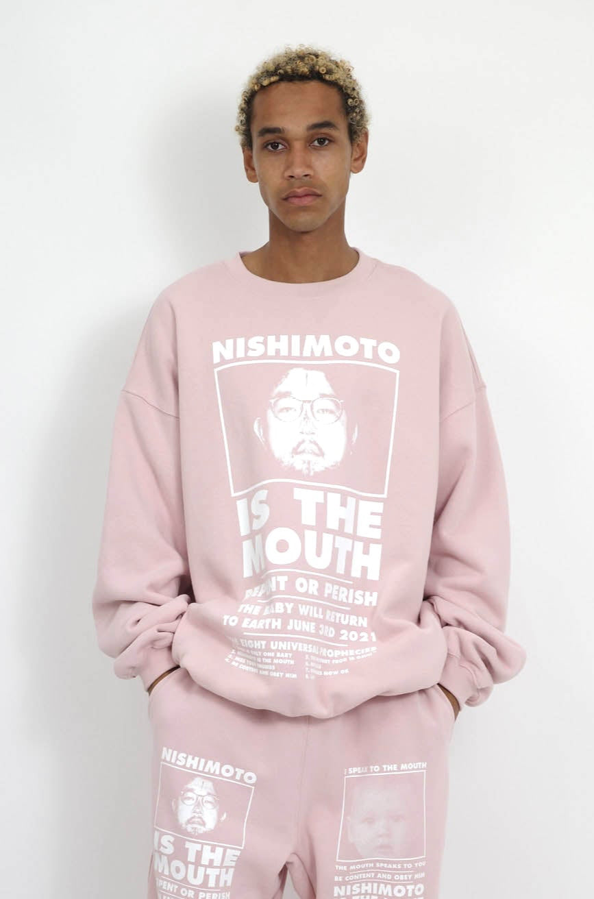 NISHIMOTO IS THE MOUTH SWEATSHIRT NIM-L14CM SMOKE PINK
