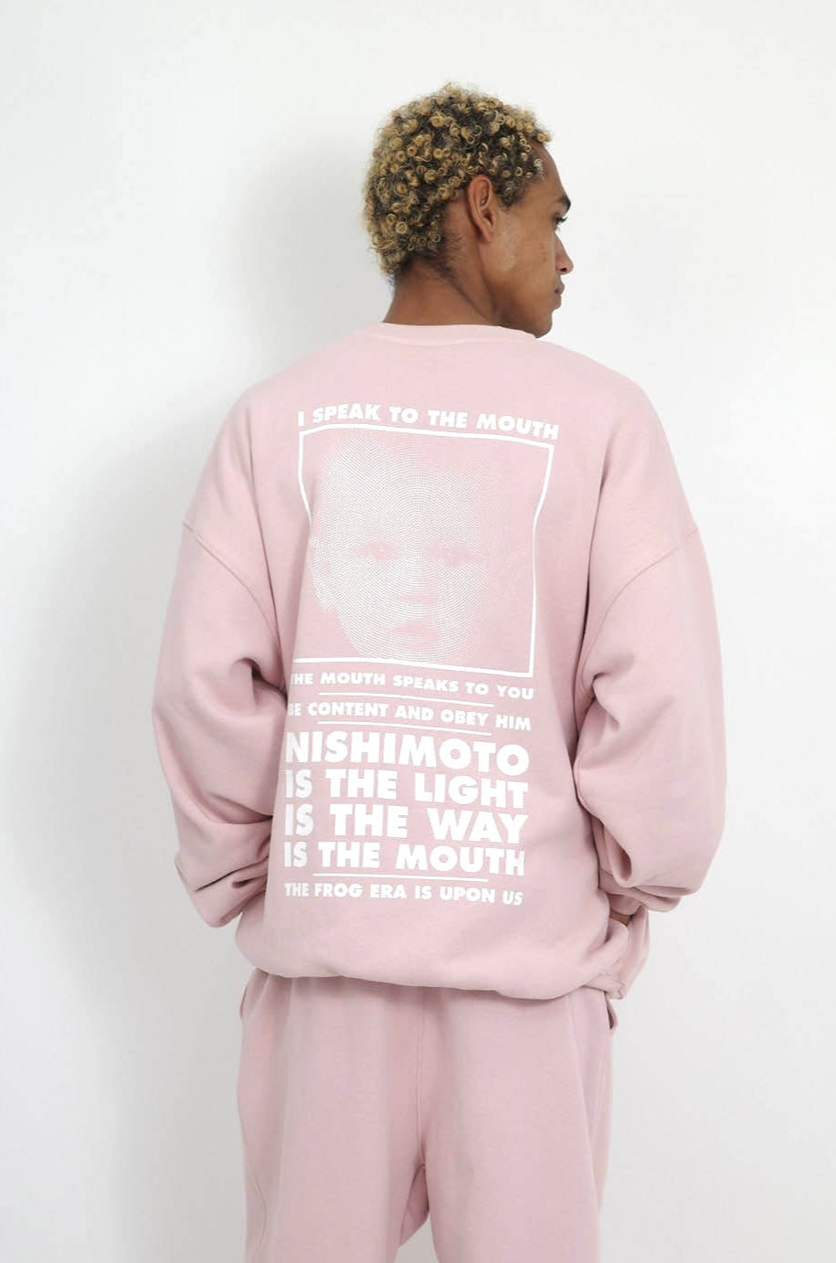 NISHIMOTO IS THE MOUTH SWEATSHIRT NIM-L14CM SMOKE PINK