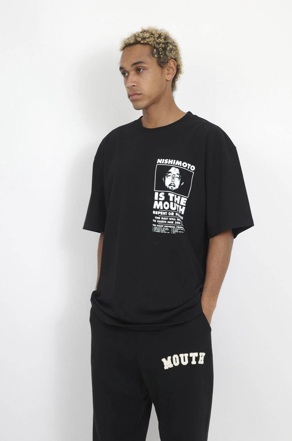 NISHIMOTO IS THE MOUTH S/S TEE NIM-SP01C BLACK/WHITE