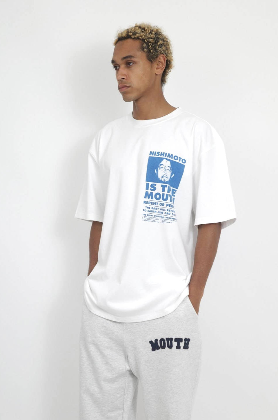 NISHIMOTO IS THE MOUTH S/S TEE NIM-SP01C WHITE/BLUE