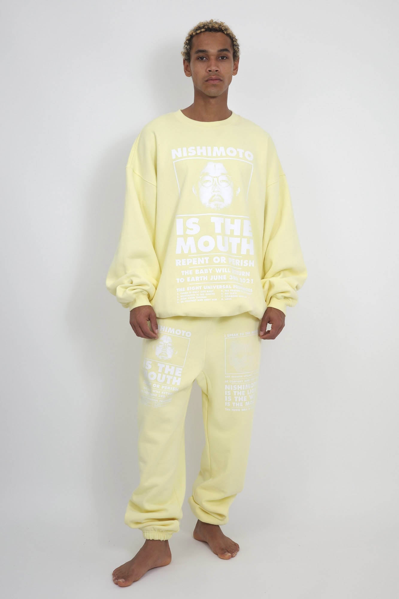 NISHIMOTO IS THE MOUTH SWEAT PANTS NIM-L15CM LIGHT YELLOW