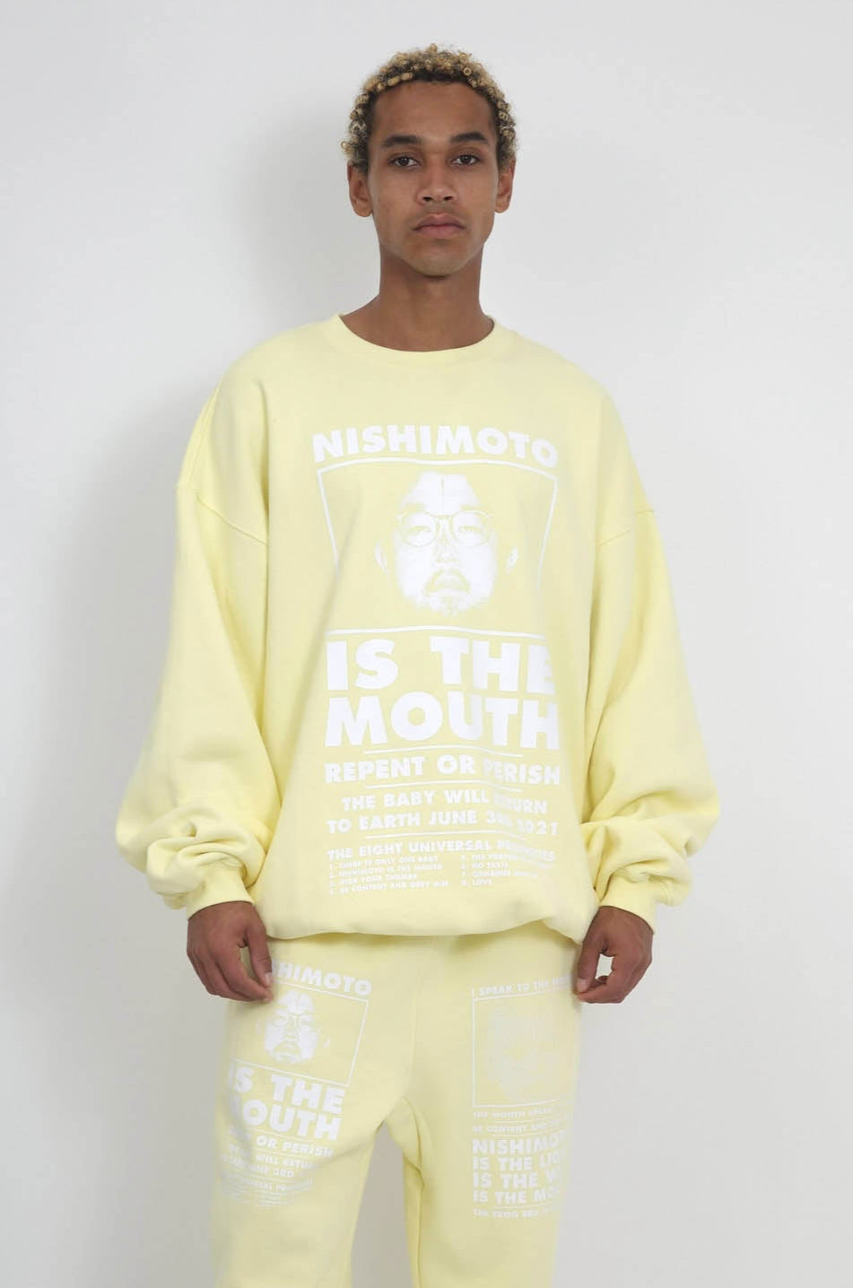 NISHIMOTO IS THE MOUTH SWEATSHIRT NIM-L14CM LIGHT YELLOW