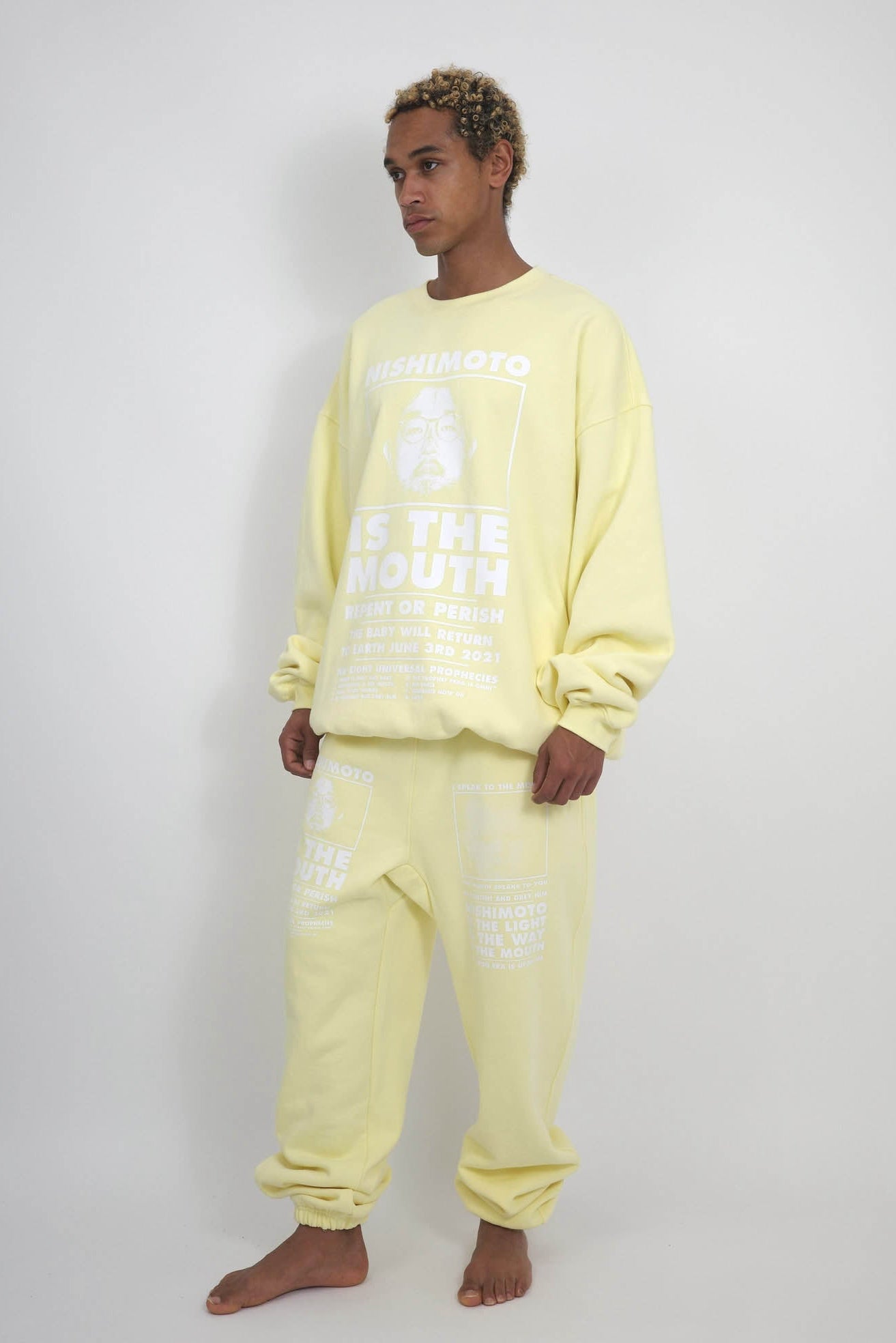 NISHIMOTO IS THE MOUTH SWEAT PANTS NIM-L15CM LIGHT YELLOW