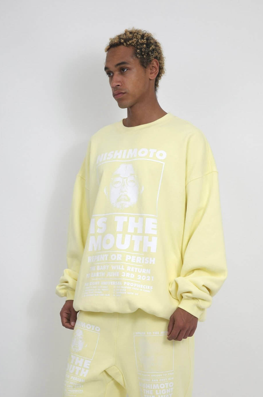 NISHIMOTO IS THE MOUTH SWEATSHIRT NIM-L14CM LIGHT YELLOW