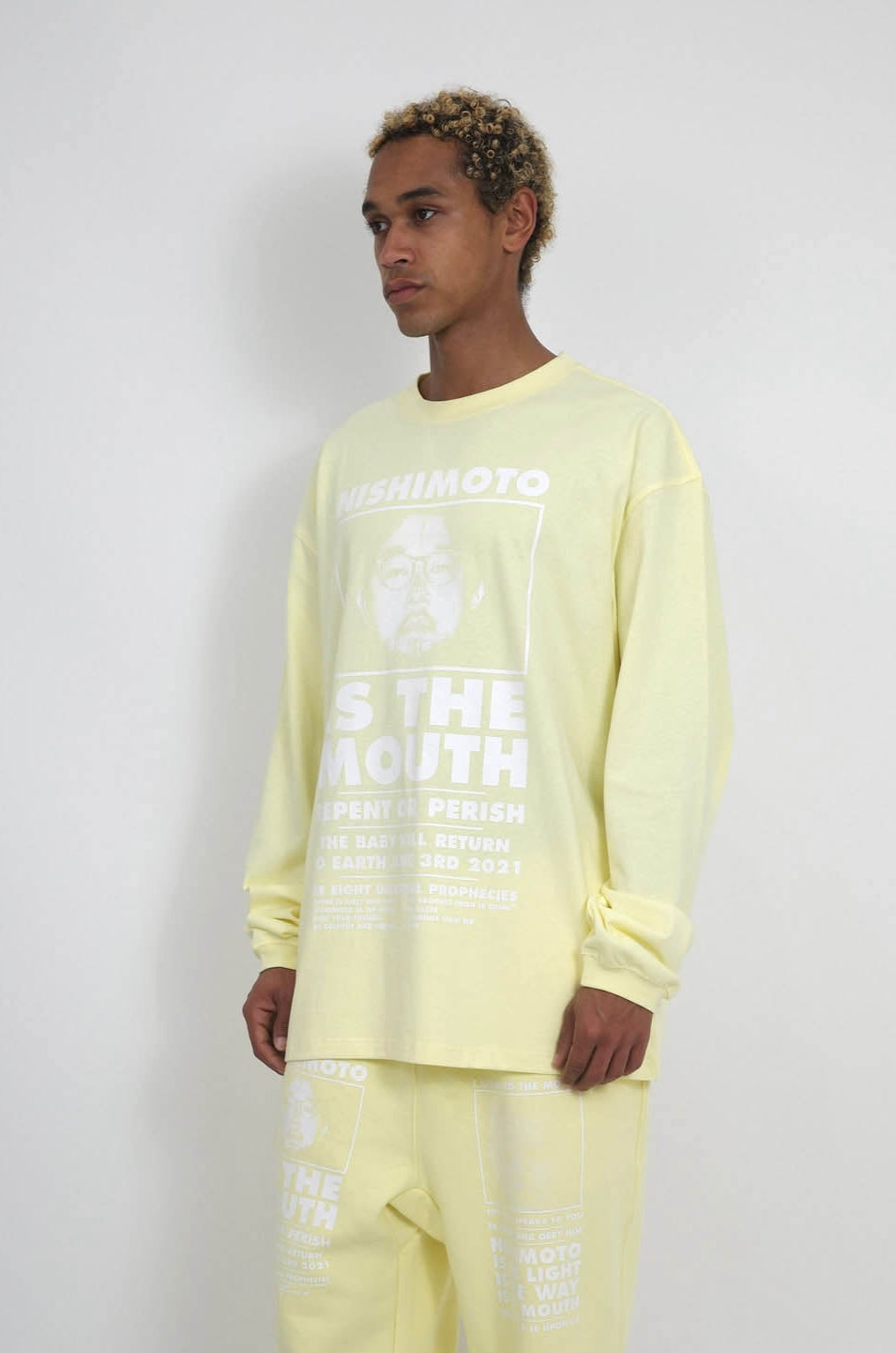 NISHIMOTO IS THE MOUTH L/S TEE NIM-L12CM LIGHT YELLOW