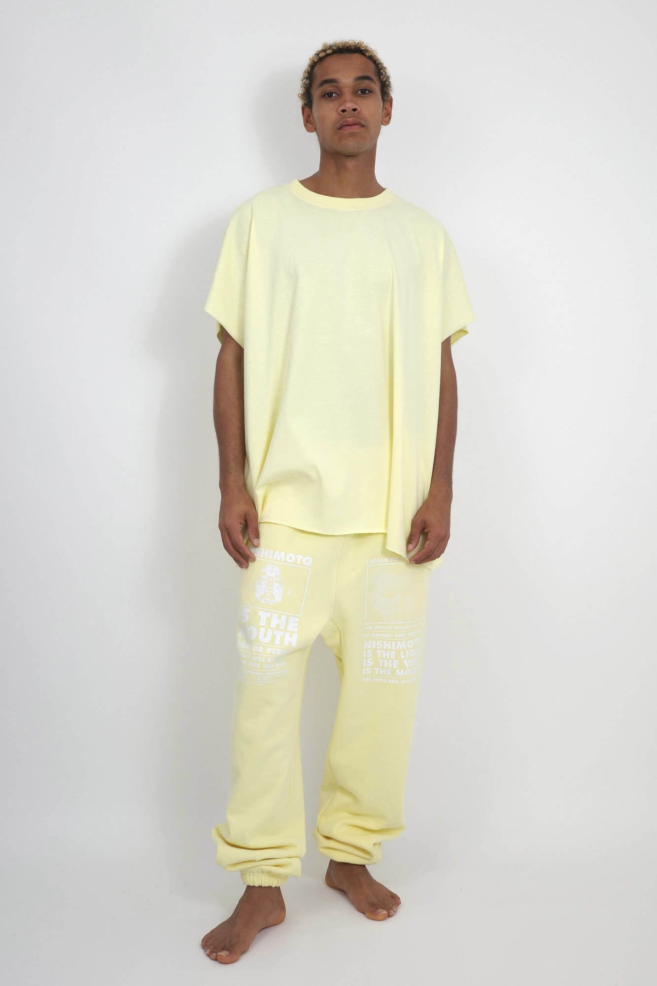 NISHIMOTO IS THE MOUTH WIDE N/S TEE NIM-WD00 LIGHT YELLOW