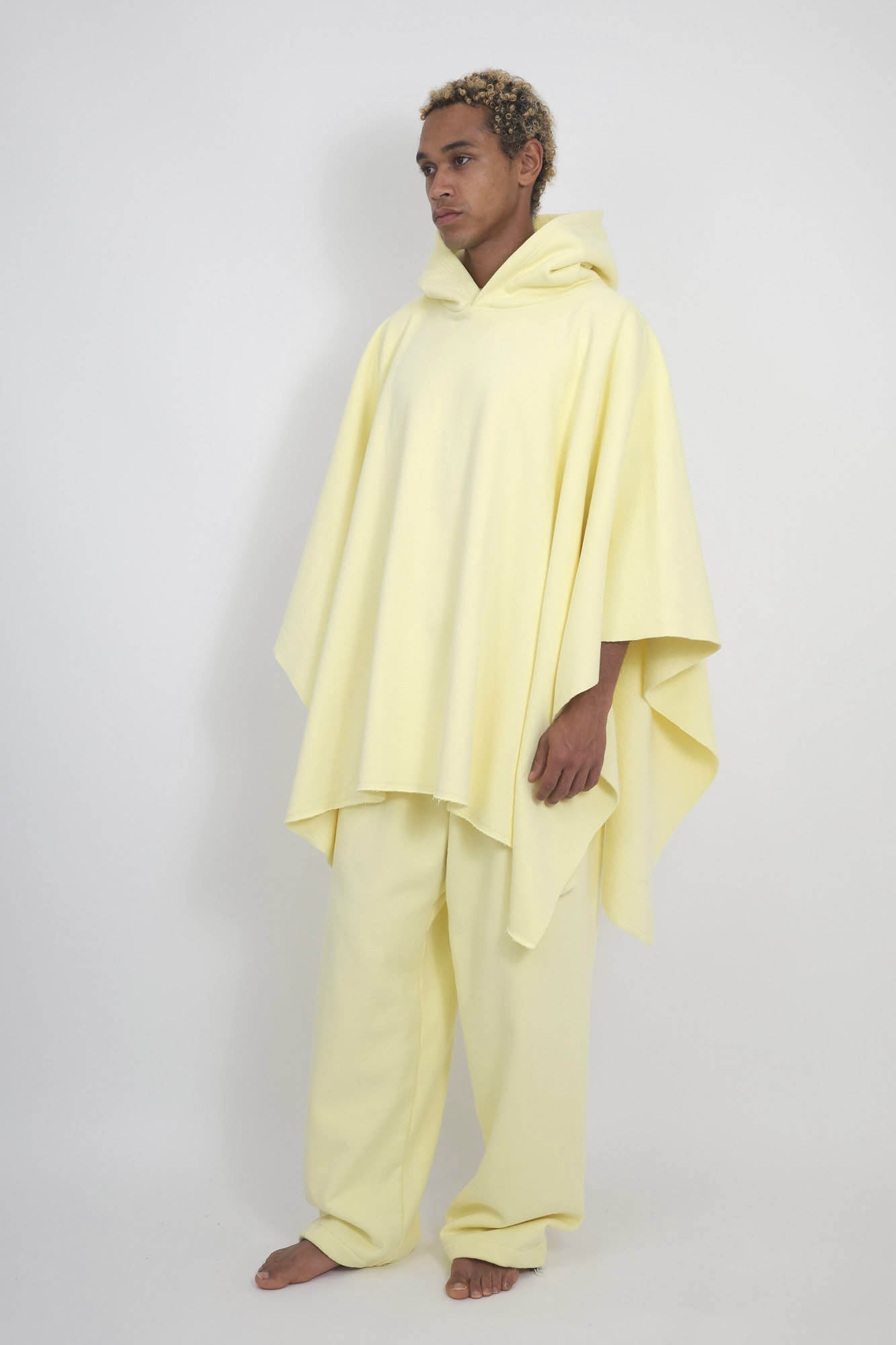 NISHIMOTO IS THE MOUTH WIDE SWEAT PONCHO NIM-WD09 LIGHT YELLOW